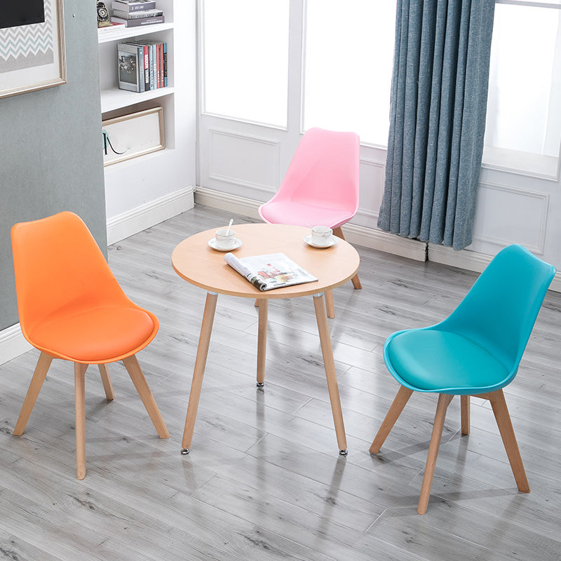Scandinavian Restaurant Upholstered Side Chair Matte Finish Parsons Dining Chair