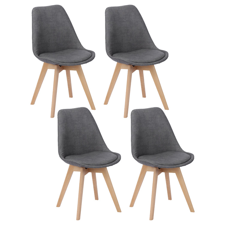 Scandinavian Restaurant Upholstered Side Chair Matte Finish Parsons Dining Chair