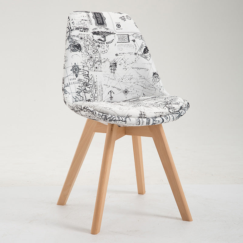 Scandinavian Restaurant Upholstered Side Chair Matte Finish Parsons Dining Chair