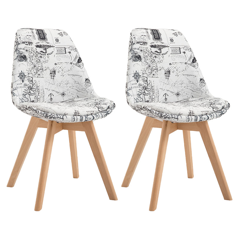 Scandinavian Restaurant Upholstered Side Chair Matte Finish Parsons Dining Chair