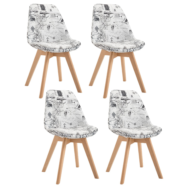 Scandinavian Restaurant Upholstered Side Chair Matte Finish Parsons Dining Chair