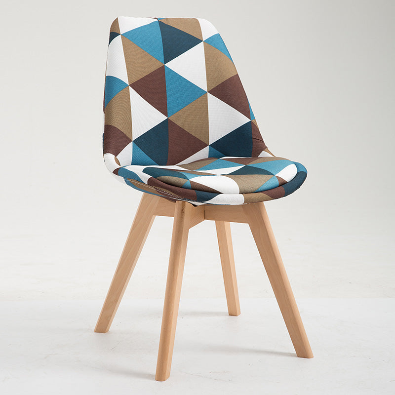 Scandinavian Restaurant Upholstered Side Chair Matte Finish Parsons Dining Chair