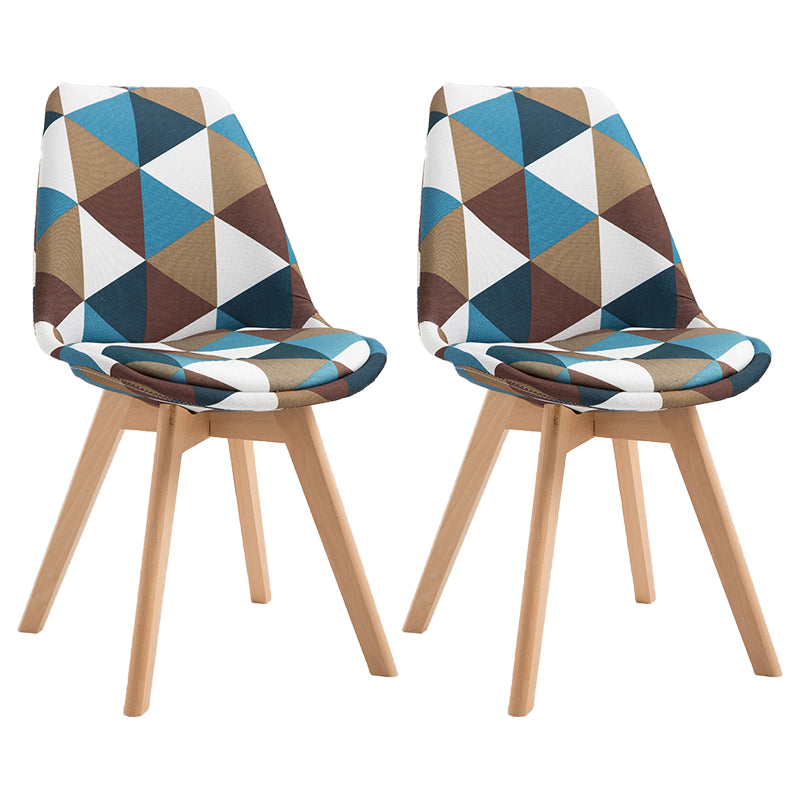 Scandinavian Restaurant Upholstered Side Chair Matte Finish Parsons Dining Chair
