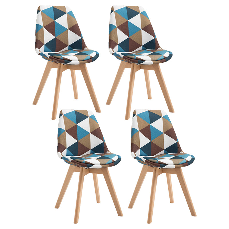 Scandinavian Restaurant Upholstered Side Chair Matte Finish Parsons Dining Chair