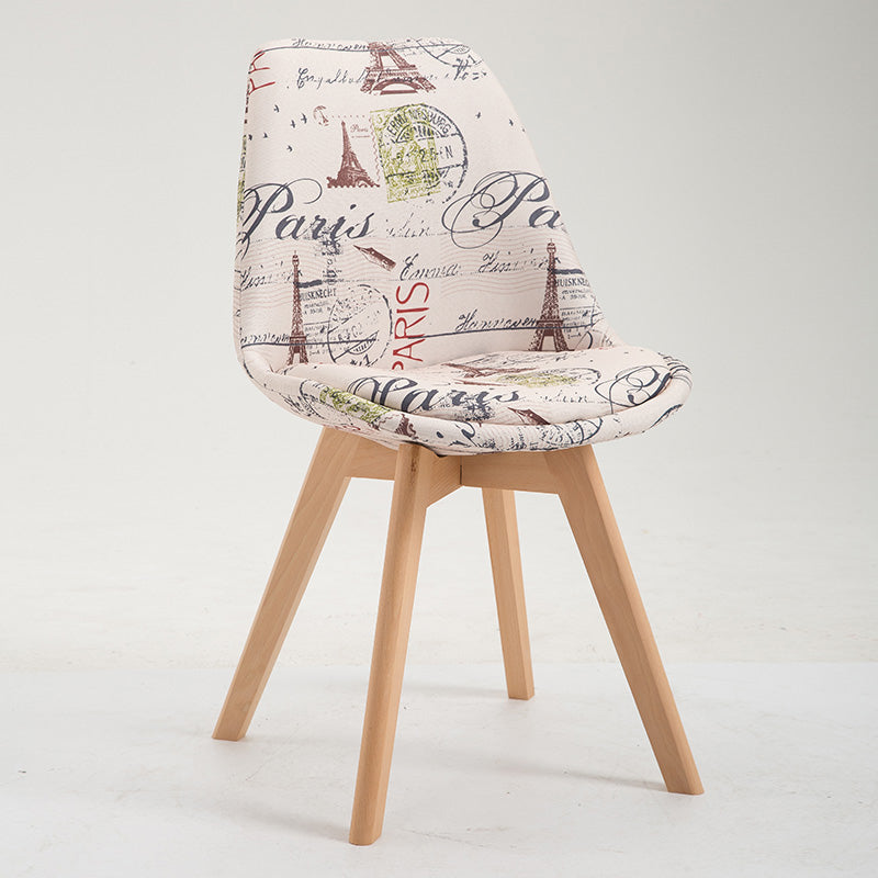 Scandinavian Restaurant Upholstered Side Chair Matte Finish Parsons Dining Chair