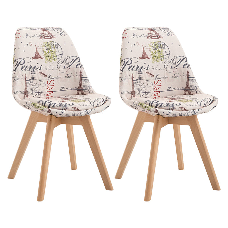 Scandinavian Restaurant Upholstered Side Chair Matte Finish Parsons Dining Chair