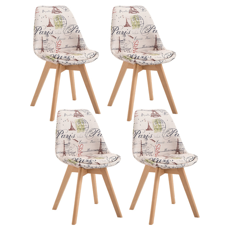 Scandinavian Restaurant Upholstered Side Chair Matte Finish Parsons Dining Chair