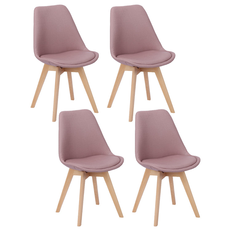 Scandinavian Restaurant Upholstered Side Chair Matte Finish Parsons Dining Chair
