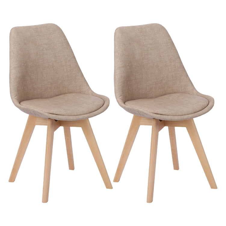 Scandinavian Restaurant Upholstered Side Chair Matte Finish Parsons Dining Chair