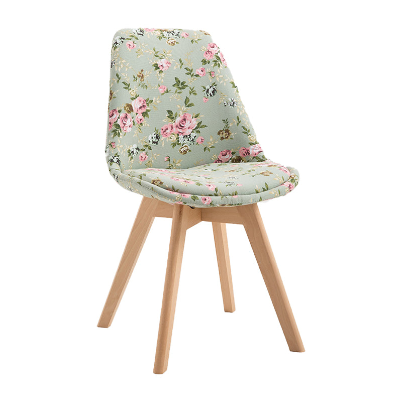 Scandinavian Restaurant Upholstered Side Chair Matte Finish Parsons Dining Chair