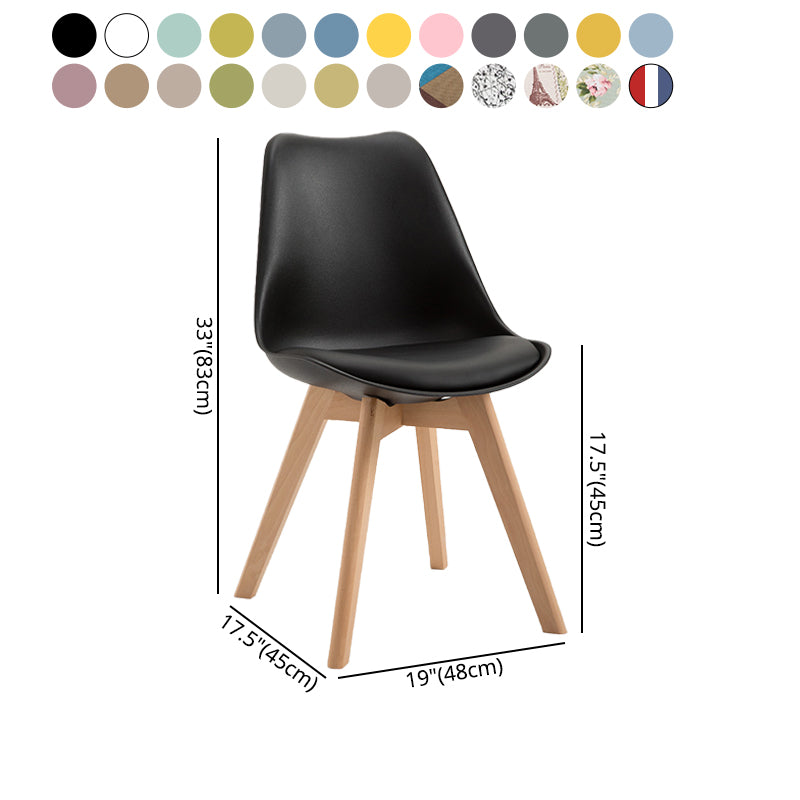 Scandinavian Restaurant Upholstered Side Chair Matte Finish Parsons Dining Chair