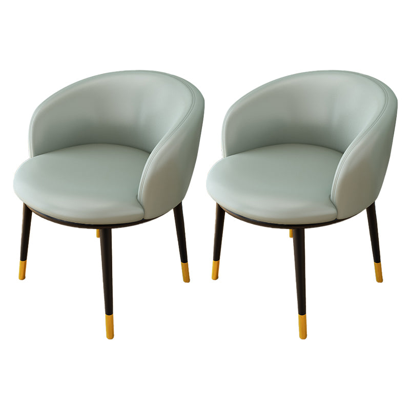 Silla lateral escandinava interior Silla de comedor tapizada de metal con respaldo Parsons