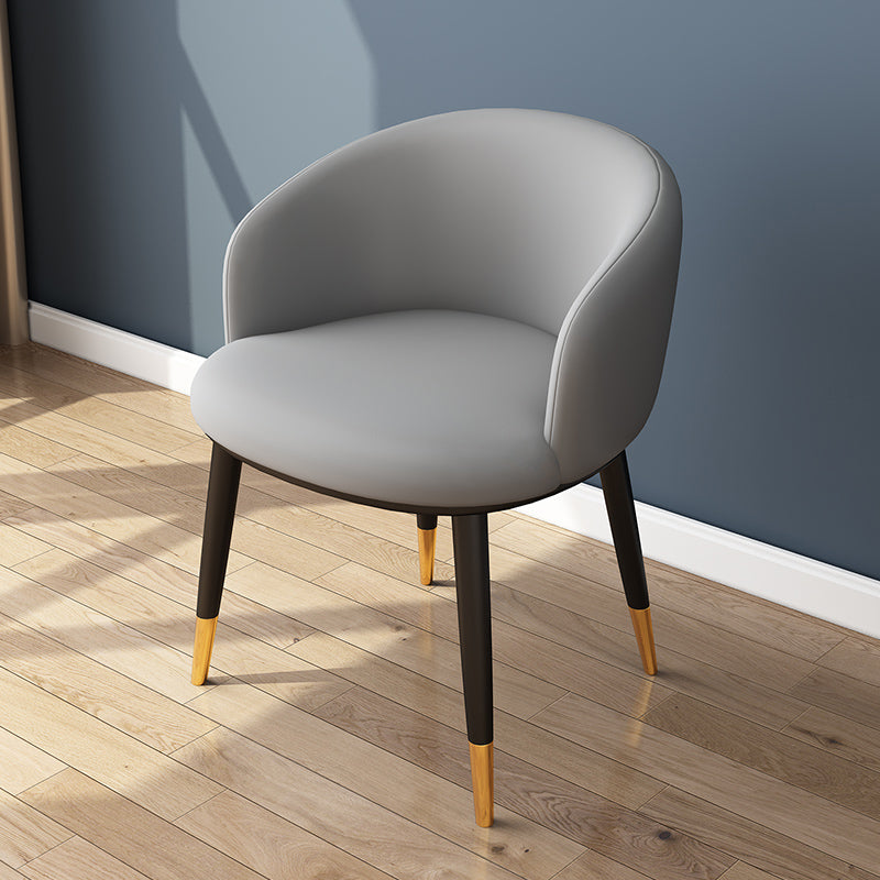 Silla lateral escandinava interior Silla de comedor tapizada de metal con respaldo Parsons