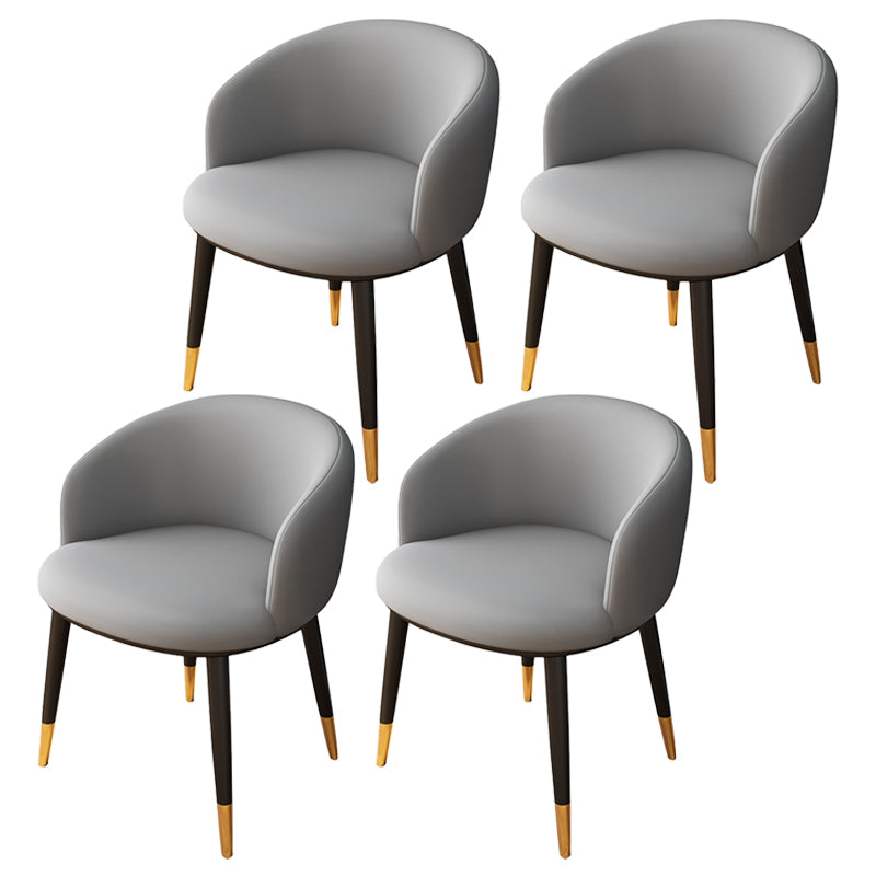 Silla lateral escandinava interior Silla de comedor tapizada de metal con respaldo Parsons
