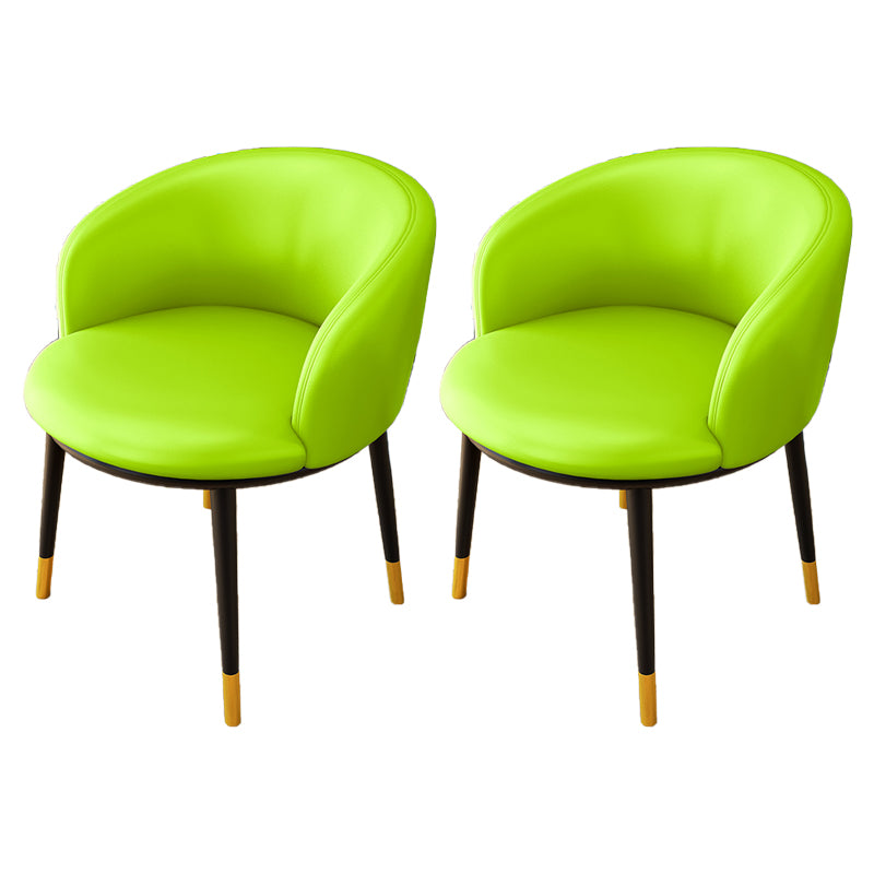 Silla lateral escandinava interior Silla de comedor tapizada de metal con respaldo Parsons