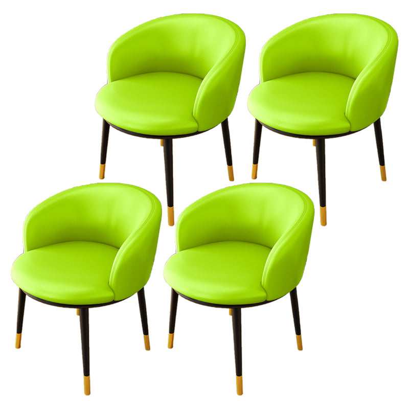 Silla lateral escandinava interior Silla de comedor tapizada de metal con respaldo Parsons