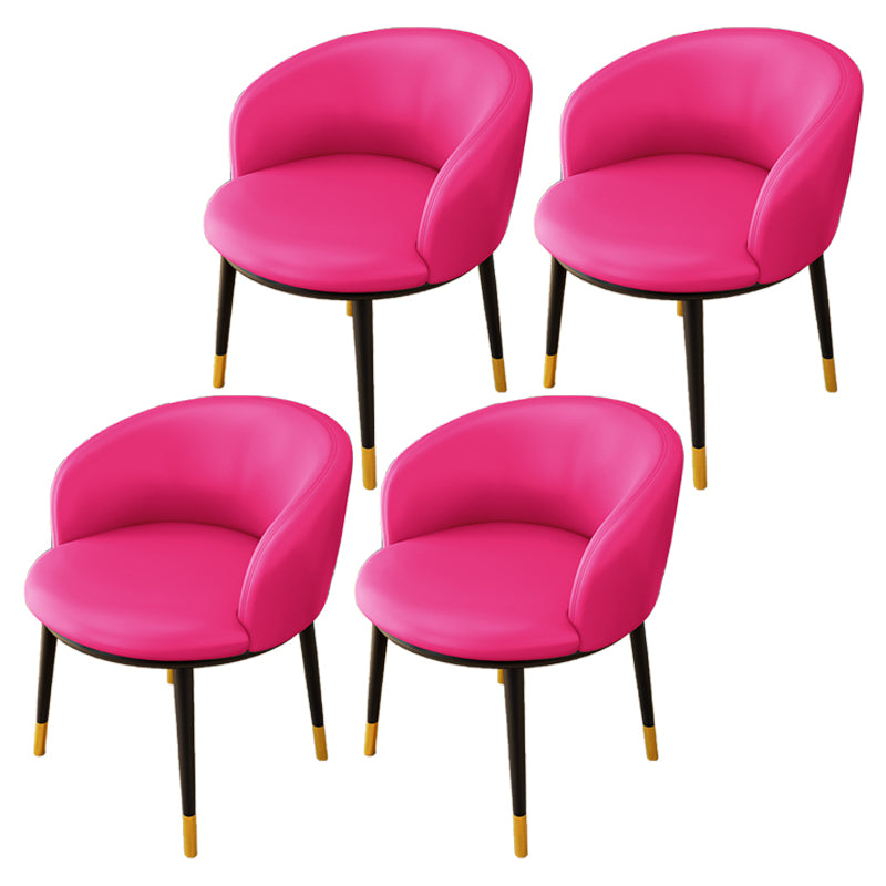 Silla lateral escandinava interior Silla de comedor tapizada de metal con respaldo Parsons