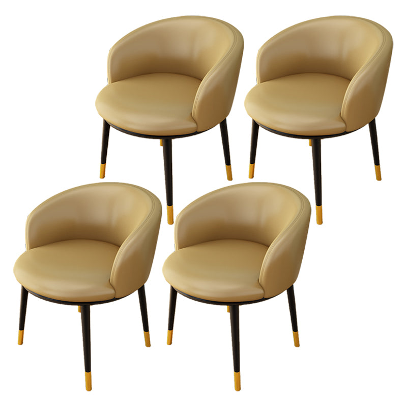 Silla lateral escandinava interior Silla de comedor tapizada de metal con respaldo Parsons