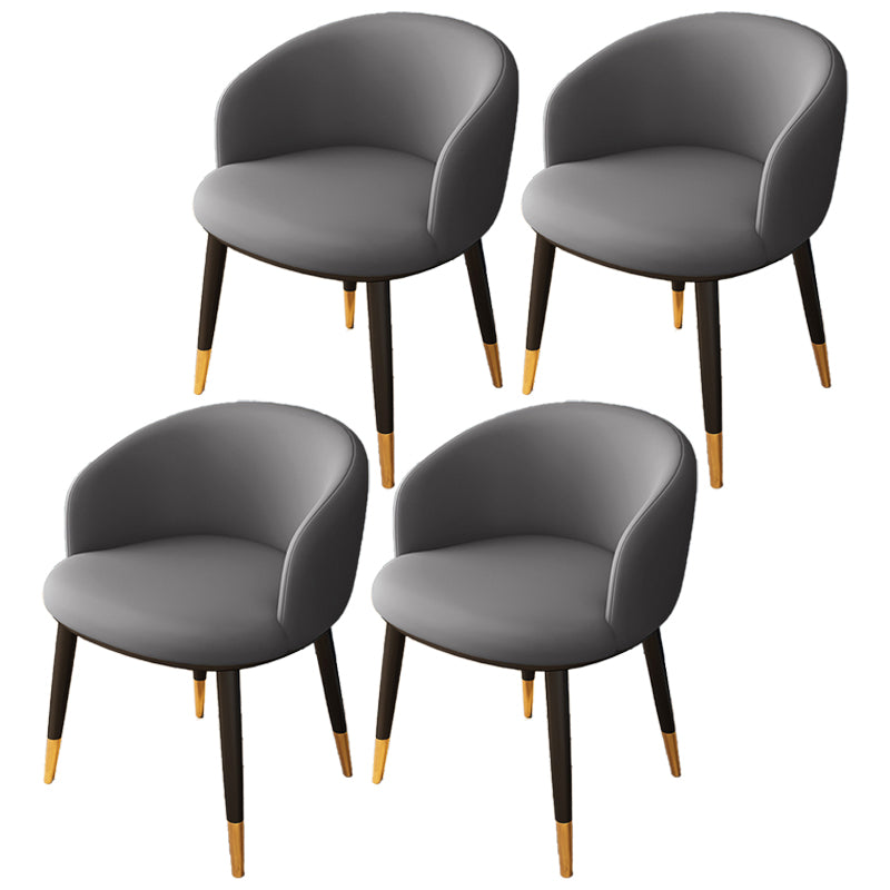 Silla lateral escandinava interior Silla de comedor tapizada de metal con respaldo Parsons