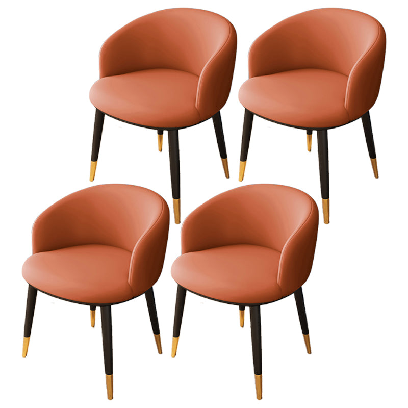 Silla lateral escandinava interior Silla de comedor tapizada de metal con respaldo Parsons