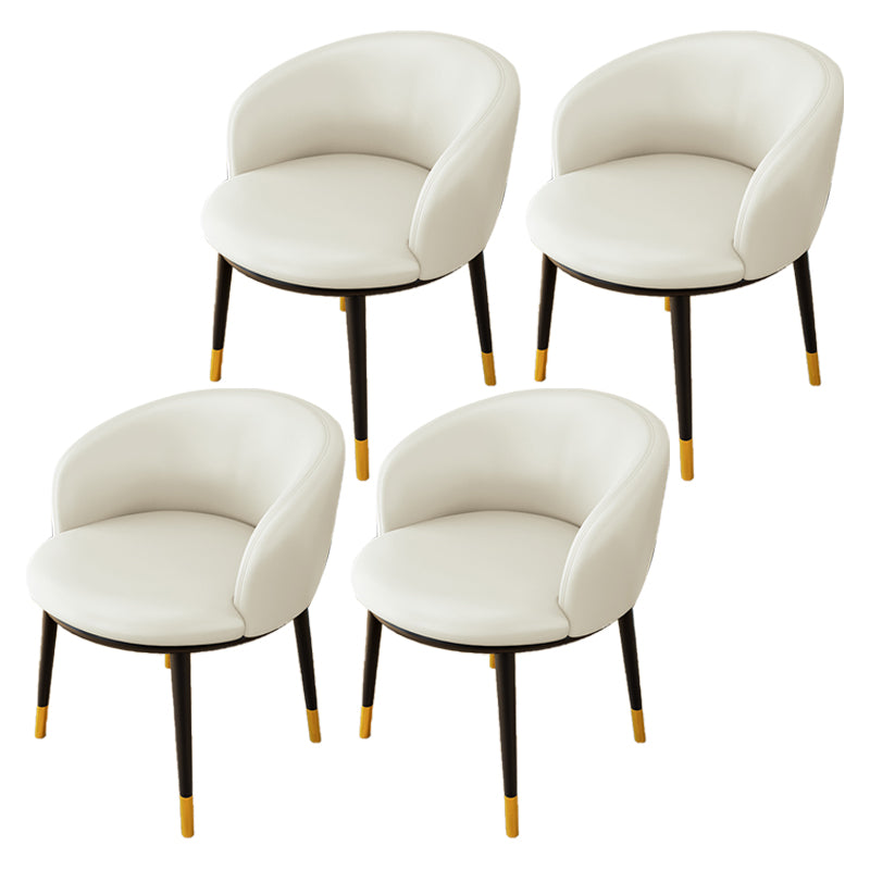 Silla lateral escandinava interior Silla de comedor tapizada de metal con respaldo Parsons