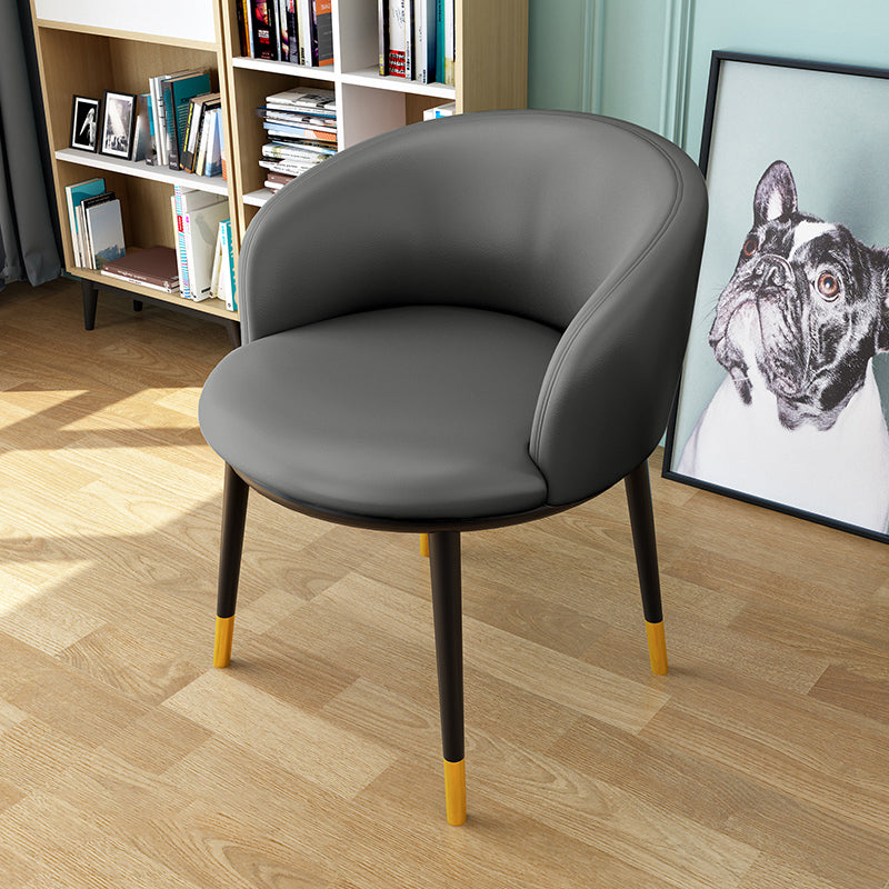 Silla lateral escandinava interior Silla de comedor tapizada de metal con respaldo Parsons