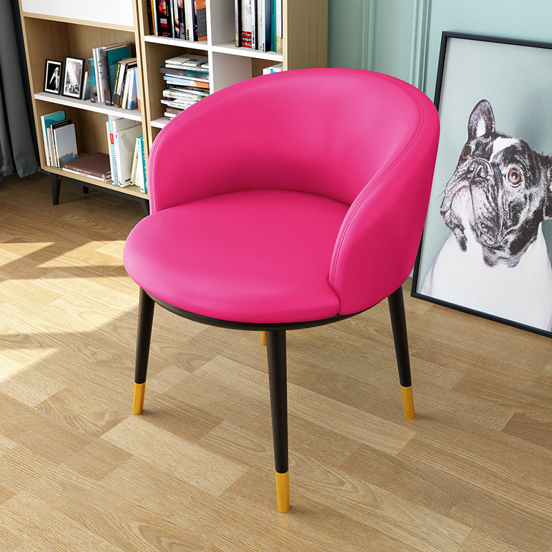 Silla lateral escandinava interior Silla de comedor tapizada de metal con respaldo Parsons