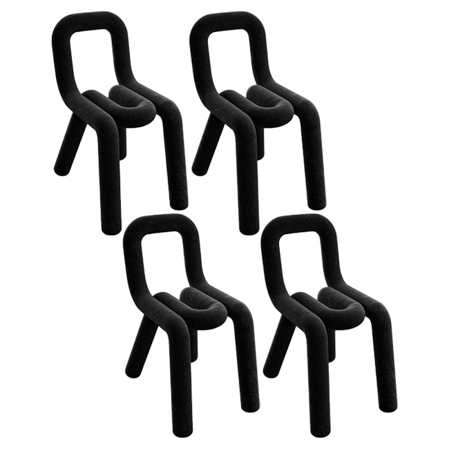 Ensemble de chaises latérales à dossier ouvert de cuisine de salle à manger de chaise en métal de style moderne