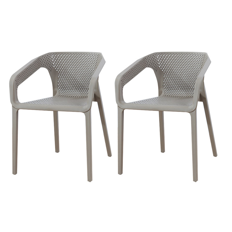 Ensemble de chaises de cuisine à manger avec bras arrière solide, chaises en plastique de style contemporain