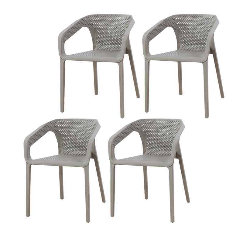 Ensemble de chaises de cuisine à manger avec bras arrière solide, chaises en plastique de style contemporain