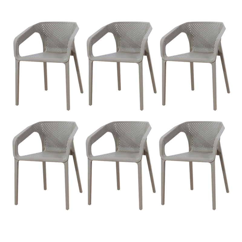 Ensemble de chaises de cuisine à manger avec bras arrière solide, chaises en plastique de style contemporain