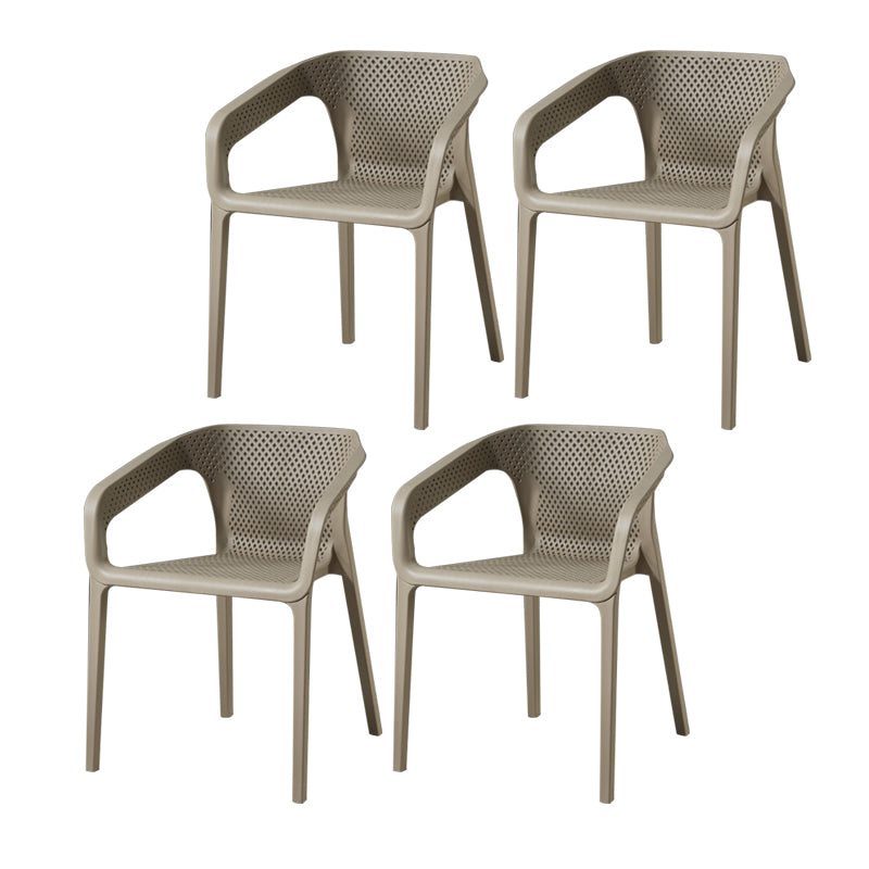 Ensemble de chaises de cuisine à manger avec bras arrière solide, chaises en plastique de style contemporain