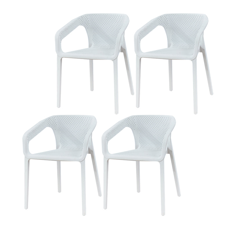 Ensemble de chaises de cuisine à manger avec bras arrière solide, chaises en plastique de style contemporain
