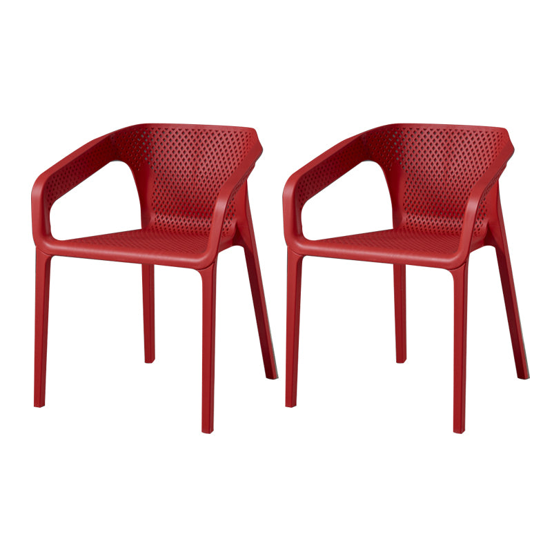 Ensemble de chaises de cuisine à manger avec bras arrière solide, chaises en plastique de style contemporain