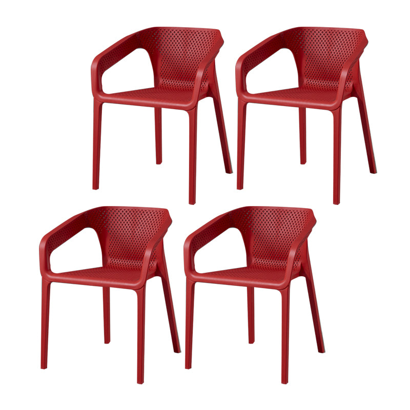 Ensemble de chaises de cuisine à manger avec bras arrière solide, chaises en plastique de style contemporain