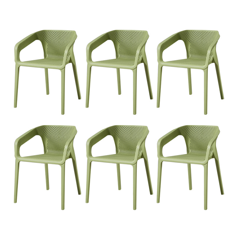 Ensemble de chaises de cuisine à manger avec bras arrière solide, chaises en plastique de style contemporain