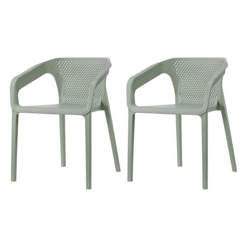 Ensemble de chaises de cuisine à manger avec bras arrière solide, chaises en plastique de style contemporain