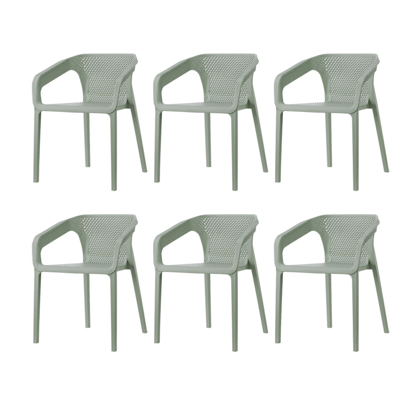 Ensemble de chaises de cuisine à manger avec bras arrière solide, chaises en plastique de style contemporain