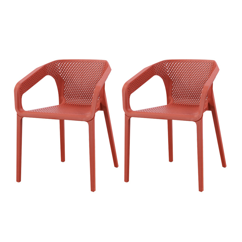 Ensemble de chaises de cuisine à manger avec bras arrière solide, chaises en plastique de style contemporain