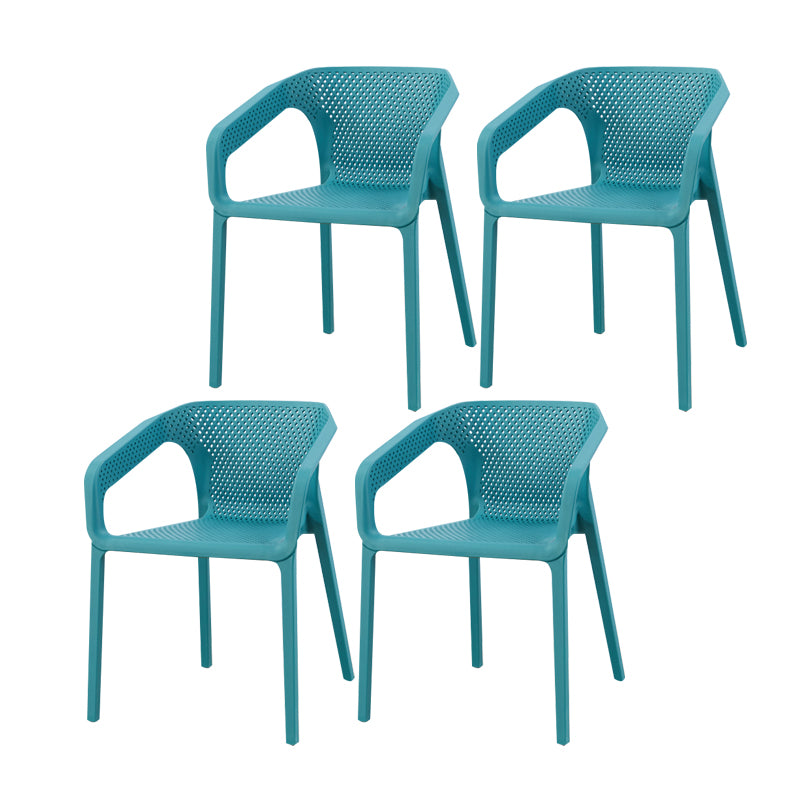 Ensemble de chaises de cuisine à manger avec bras arrière solide, chaises en plastique de style contemporain