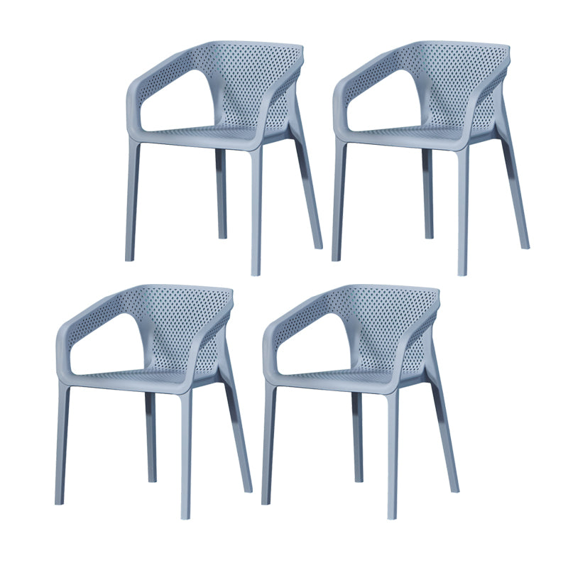 Ensemble de chaises de cuisine à manger avec bras arrière solide, chaises en plastique de style contemporain