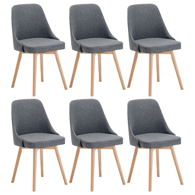 Chaises de salle à manger rembourrées sans accoudoirs Chaises de salle à manger latérales scandinaves avec pieds en bois