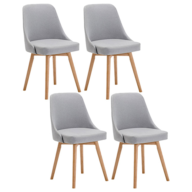 Chaises de salle à manger rembourrées sans accoudoirs Chaises de salle à manger latérales scandinaves avec pieds en bois