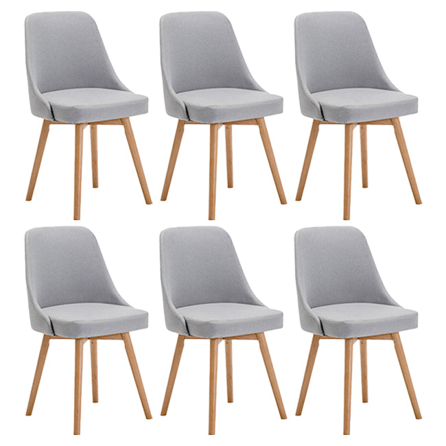 Chaises de salle à manger rembourrées sans accoudoirs Chaises de salle à manger latérales scandinaves avec pieds en bois