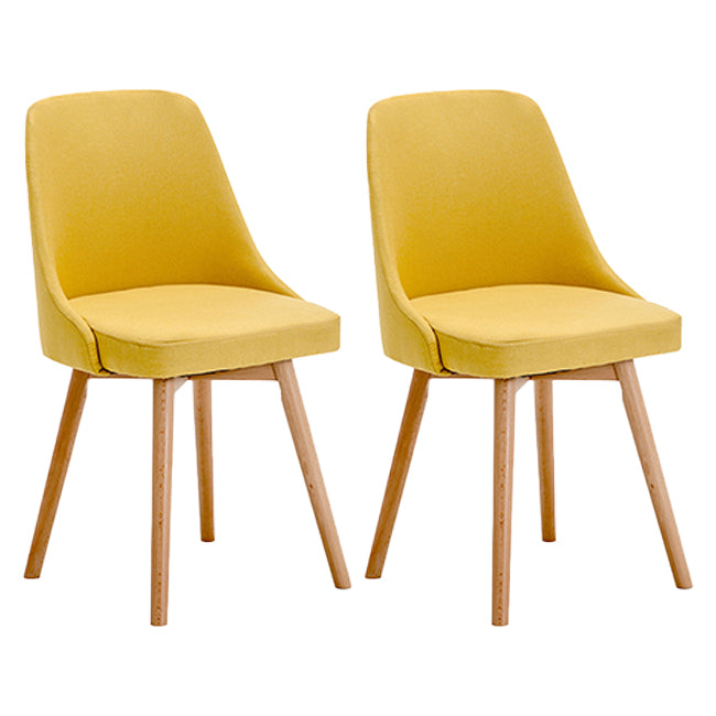 Chaises de salle à manger rembourrées sans accoudoirs Chaises de salle à manger latérales scandinaves avec pieds en bois