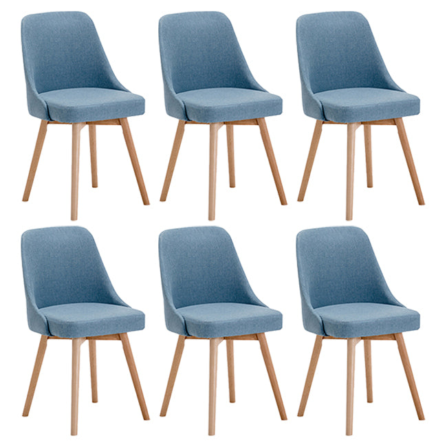 Chaises de salle à manger rembourrées sans accoudoirs Chaises de salle à manger latérales scandinaves avec pieds en bois