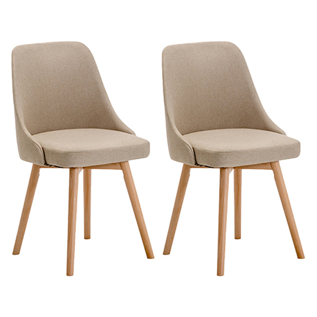 Chaises de salle à manger rembourrées sans accoudoirs Chaises de salle à manger latérales scandinaves avec pieds en bois