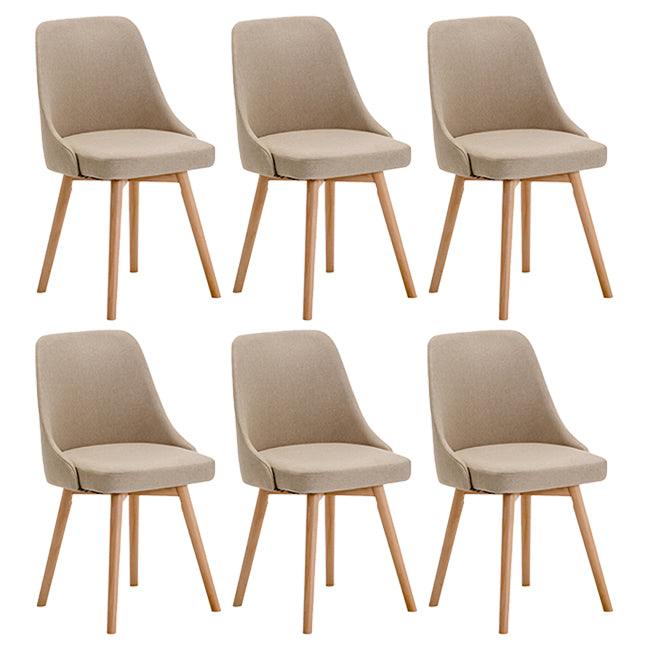 Chaises de salle à manger rembourrées sans accoudoirs Chaises de salle à manger latérales scandinaves avec pieds en bois