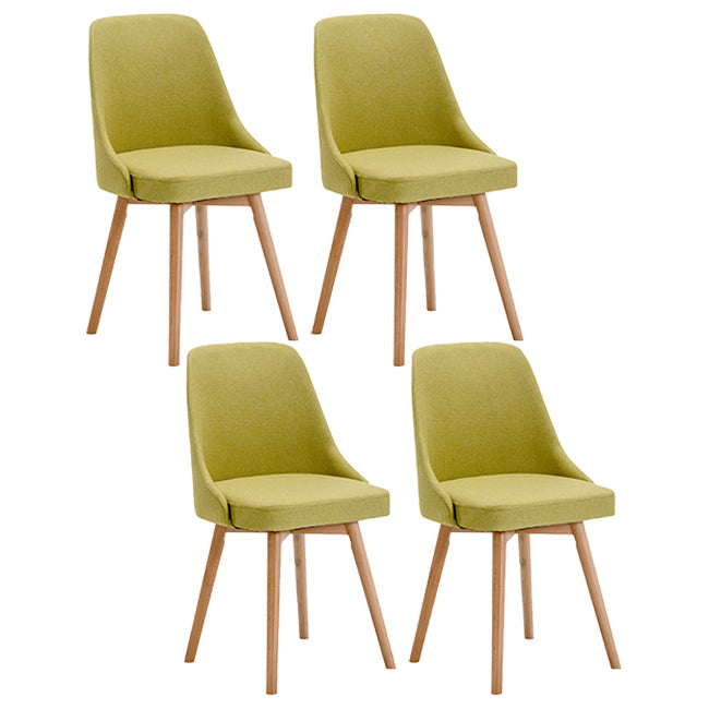 Chaises de salle à manger rembourrées sans accoudoirs Chaises de salle à manger latérales scandinaves avec pieds en bois