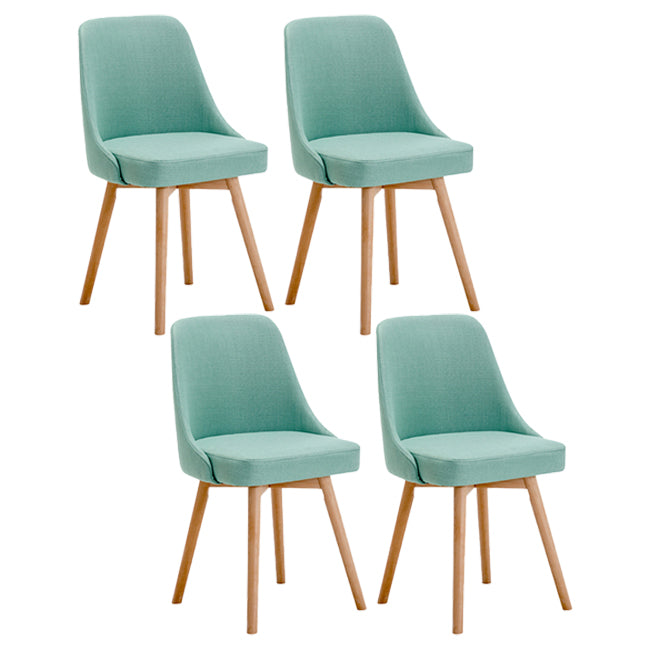 Chaises de salle à manger rembourrées sans accoudoirs Chaises de salle à manger latérales scandinaves avec pieds en bois